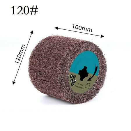 

qiya 120x100mm Non-Woven Nylon Flap Brush Satin Drawing Polishing Wheel Debur Drum