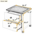 thumbnail image 3 of Harper & Bright Designs Wooden 2 Drawers Nightstand, Kids Nightstand End Table Sofa Table for Boys Girls Kids Room Bedroom, Cream, 3 of 10