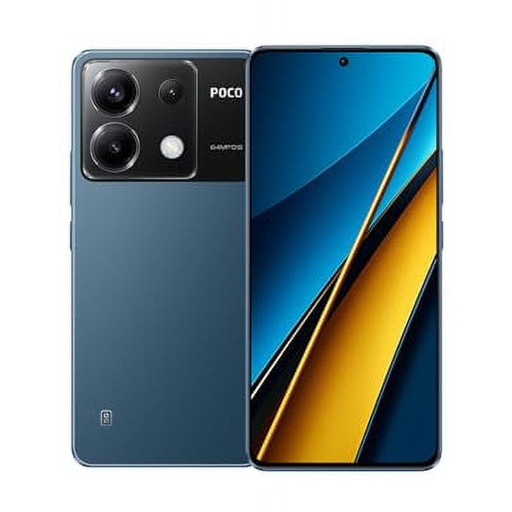 Xiaomi Poco X6 5G Global Unlocked GSM (T-Mobile Mint Tello & Global) 6.67" AMOLED, 64MP Camera (256GB+12GB, Blue Global ROM)