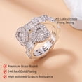 thumbnail image 2 of Iced Out Jewelry Baguette Cz Adjustable Heart Ring, All Match Bling Bling Dainty Gold Pinky Ring Party Rose Gold Love Men Women Luxury Jewelry, 2 of 5