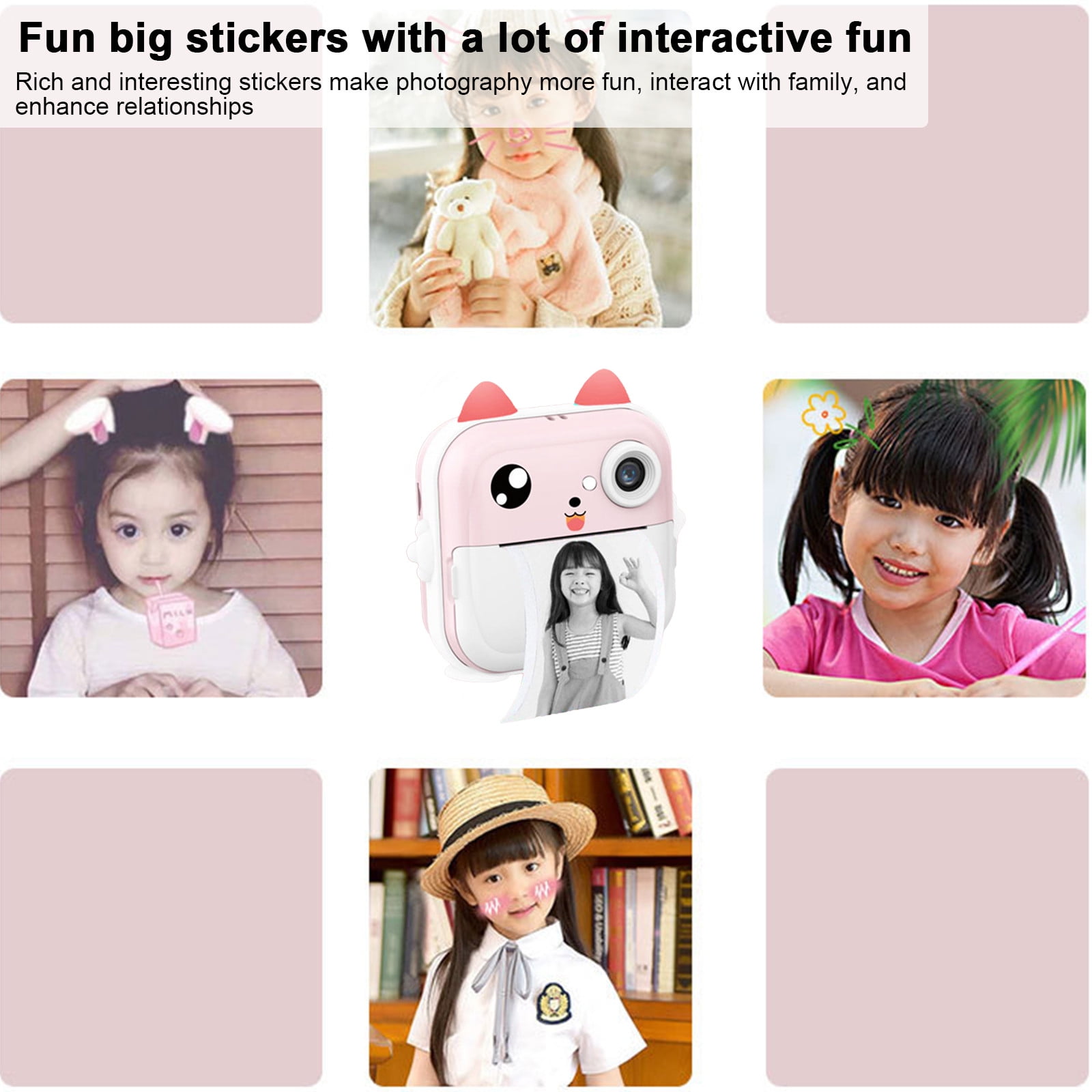 Tarmeek Instant Print Camera for Kids, 1080P HD Digital Camera with Inkless Thermal Printing, 12MP Dual Lens Rotatable Selfie Camera, Portable Mini Photo Camera with 3 Rolls Paper, Pink