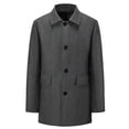 thumbnail image 5 of Jackets for Men, Men's Single Breasted Overcoat Mid Length Business Casual Coat, Turn Down Collar Tailored Fit, for Office Travel Formal Outerwear, 5 of 6