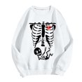 thumbnail image 5 of KHONTS Women Skeleton Sweatshirt Halloween Maternity Sweatshirts Crewneck Pullover Tops Pregnancy Announcement Tee Tops White XL, 5 of 5