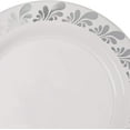 thumbnail image 6 of Exquisite White/Silver Splash Wedding & Party Dinnerware Disposable Plastic Plates 10.25" 40 Pack, 6 of 6