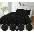 thumbnail image 3 of D.N.G. BEDDINGS 1 Piece Luxurious Diamond Ruffle Comforter Super Soft, All Season Pintuck 800 Thread Count, 100% Egyptian Cotton, King/California King Size Black Color, 3 of 9