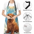 thumbnail image 6 of Lsque Sunshine Cloud Bulldog Waterproof Apron Chef Aprons for Men Heavy Duty Chemical Work Apron Extra Long Grilling Aprons with Adjustable Bib Apron, 6 of 9