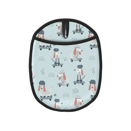 

Naloa Poodle Playing Skateboard Silicone Pot Holders Oven Mitts Heat Resistant Hot Pads Non Slip Pot Holder for Kitchen Baking and Cooking 9.4 x 7.5 Inches