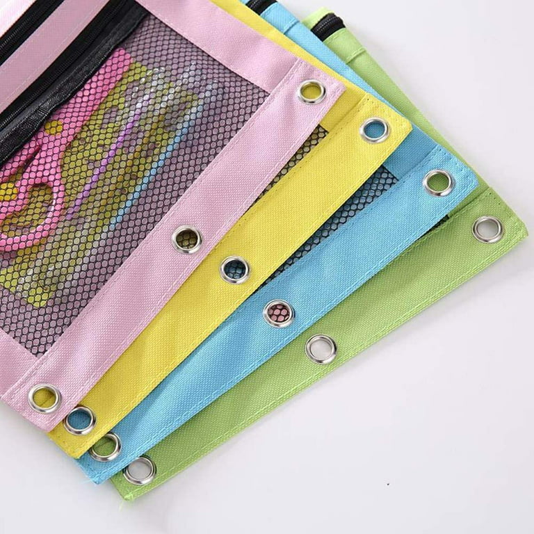 2 Pack Binder Pouch, Pencil Pouch 3 Ring Fabric Pencil Pouches