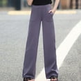 thumbnail image 4 of Pants for Girls Pants High Waist Wide Leg Long Pants Pocket Straight Leg High Elastic Sports Yoga Trousers For Active Girls(Size:11-12 years), 4 of 5