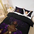 thumbnail image 3 of spefrowx Purple Rose Black Woman Twin Duvet Cover for Girl, Modern Fashion Style Twin Bedding, Black Reversible, 2-Piece, 1 Duvet Cover and 1 Pillowcase, 3 of 6