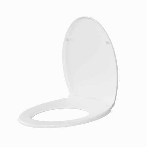 Toilet Seat Round, American Standard, Slow Close Lid, Quick Release Hinges, Non-Slip Bumpers, Easy Install & Clean, Never Loosens Design