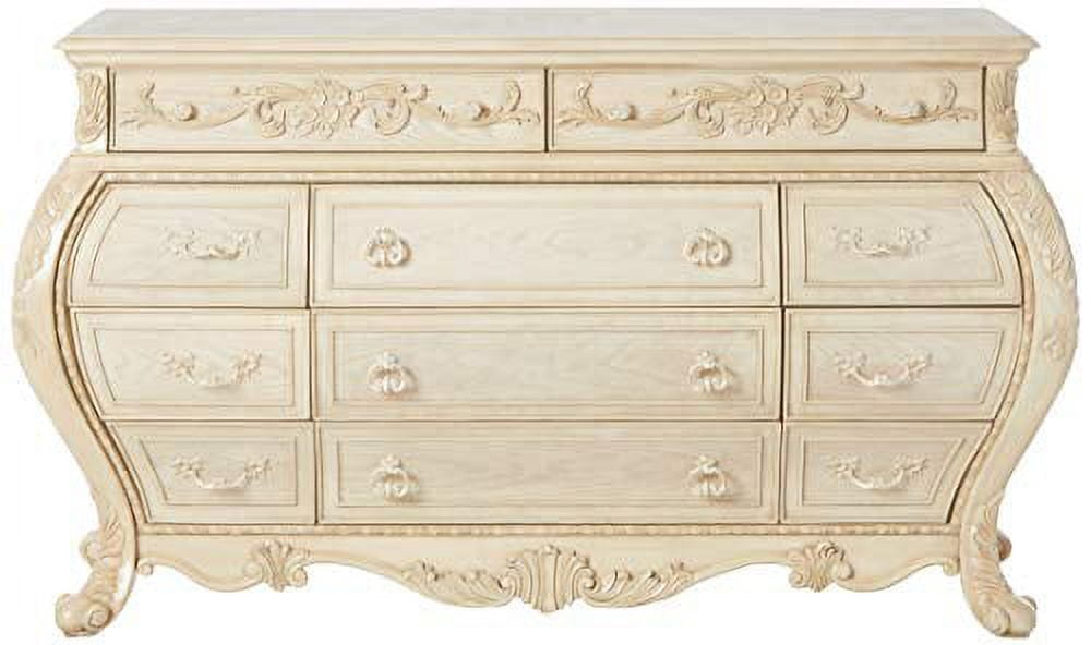 ACME Ragenardus Dresser, Antique White-Color:Antique White,Quantity:1,Style:Vintage/Traditional