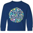 thumbnail image 3 of Inktastic Nana's Valentine with Flower Circle Long Sleeve Youth T-Shirt, 3 of 5