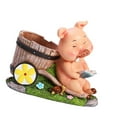 thumbnail image 2 of colaxi Pig Statue Flowerpot Creative Animal Sculpture for Backyard Table Home Decor Sleep Pig and Blue Book, 2 of 9
