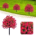 thumbnail image 2 of Artificial Geranium Flowers with Stake, UV Resistant Fake Outdoor Bushes, Realistic Silk Faux Flowers for Front Porch Patio Garden Decor, Artificial Shrubs for Outside, 2 of 4