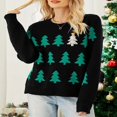 thumbnail image 2 of Tricot Jacquard Ample pour Femmes, Manches Longues, Col Rond, 2 of 6