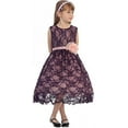 thumbnail image 3 of Dreamer PePi Floral Lace Bead Ribbon Easter Party Birthday Little Girls' Flower Girl Dress Fuchsia 2 (C03B38), 3 of 5