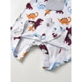 thumbnail image 6 of Baby Boy Girl Solid Short Sleeve Tops + Animal Style Overalls Shorts Summer Outfits Gray 6-9 Months, 6 of 6
