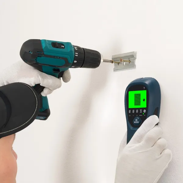 5 in 1 Electronic Wall Stud Detector with Smart Sensor HD LCD Display Audio Alarm for Metal AC Wire Joists Pipes Center Edge Detection Blue