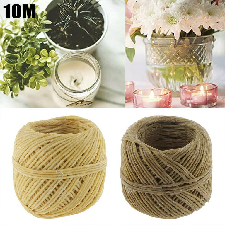  100% Organic Hemp Candle Wick 2.0mm Thick + Wick Sustainer Tabs  200pcs for Candle Making, 23 Bees, European Imported Hemp Spool 200ft with  Natural Beeswax Coating