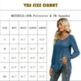thumbnail image 2 of VDJ Blouses for Women Casual Round Neck Pleated Tunic Dressy Tops Long Sleeve Lightweight Soft Blue Tee Size L, 2 of 6