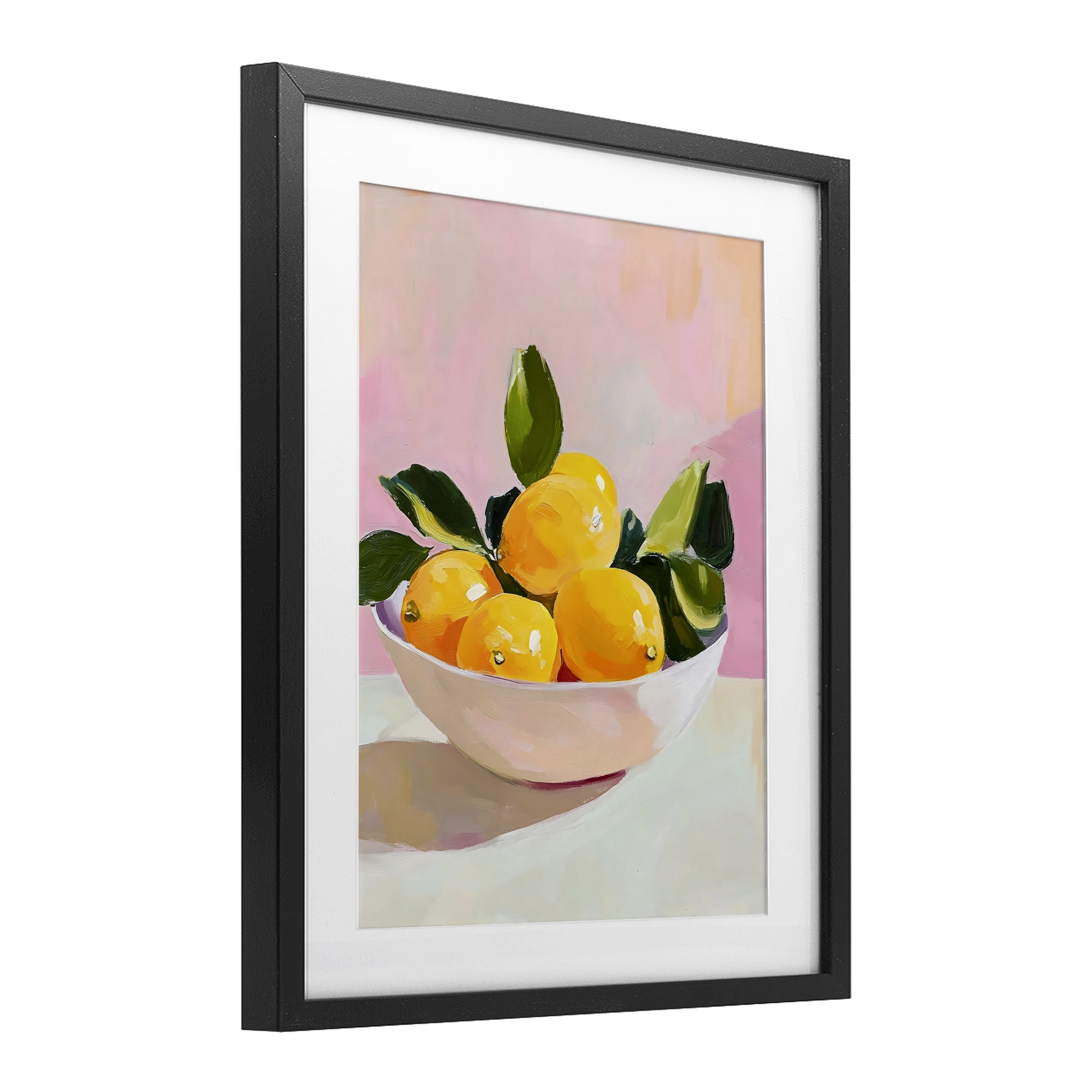 Stupell Industries Bowl of Lemons in Sunlight Black Framed Print Under Glass, design by The Prints Vibe