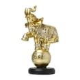thumbnail image 4 of Estatua de elefante de resina coleccionable, decorativa, hecha a mano, figura de animal de moda Oro, 4 of 9