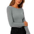 thumbnail image 5 of NominalSnug Womens Boat Neck Tops Long Sleeve Undershirts Slim Fit Base Layer Top Soft Basic Tees Fall Outfits, 5 of 8