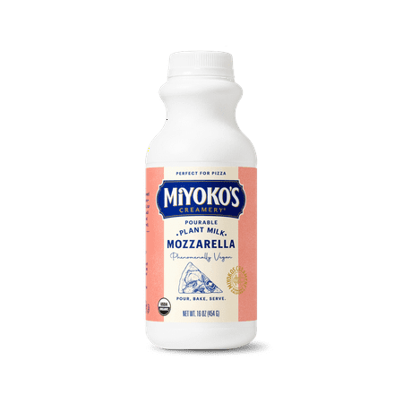 Miyoko’s Creamery Pourable Mozzarella Dairy Free Cheese, Refrigerated Plastic Bottle 16 oz