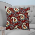 thumbnail image 4 of 24x24 Pillow Covers Set of 2, Red Boho Botanical Throw Pillow Covers Decorative Couch Cushion Case, Southwestern Retro Leaves Ethnic Tribal Microfiber Square Pillowcases for Bedroom Car Living Room, 4 of 7