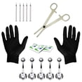 thumbnail image 1 of BodyJ4You 15PCS Professional Piercing Kit Stainless Steel 14G Clear CZ Belly Navel Ring Body Piercing Set, 1 of 6