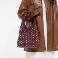 thumbnail image 4 of HUISZJ Stylish Studded Shoulder Bag, rendy Shoulder Bag, Large Capacity Tote Handbag for Women Work Shopping Travel (Red), 4 of 10