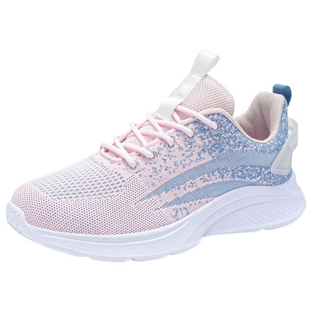 Fauean Sneakers for Women Mesh Breathable Comfortable Color Block Women s Shoes Going Out Blue Size 40