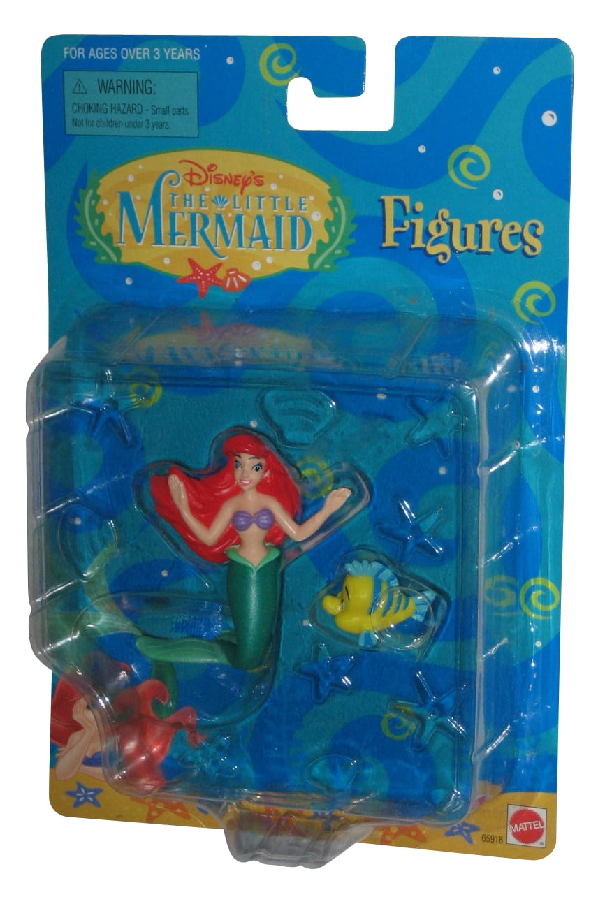 Disney The Little Mermaid Ariel Mattel Toy Figure w/ Flounder Fish