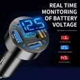 thumbnail image 3 of 66W Car Fast Charger | 4 USB Ports QC3.0 with LED Voltage Display | Universal 12V-24V Compatibility | High-Gloss Scratch-Resistant Case | Fast Charging Adapter for Phones, Tablets, Cameras | 1 Pack, 3 of 6