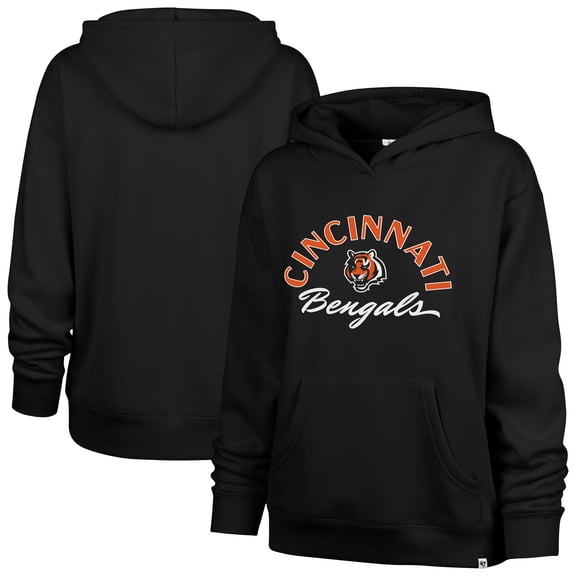 Women's '47 Black Cincinnati Bengals Whirlwind Naomi Pullover Hoodie