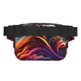 thumbnail image 3 of Gaeub Colorful Abstract Wave Motion Print Layer Fanny Pack with Adjustable Shoulder Strap,Square Double Layer Waist Bag,for Exercise Running Travel Hiking, 3 of 9