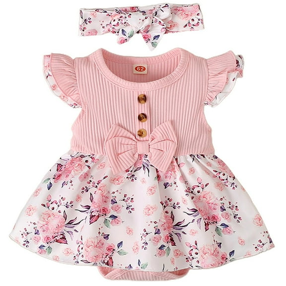 LAPAKIDS Infant Toddler Baby Girls Sleeveless Floral Party Swing Dress 0-3 Months