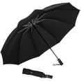 thumbnail image 1 of Umbrella Windproof Travel Umbrella Compact Folding Reverse Umbrella（27in，black）, 1 of 5