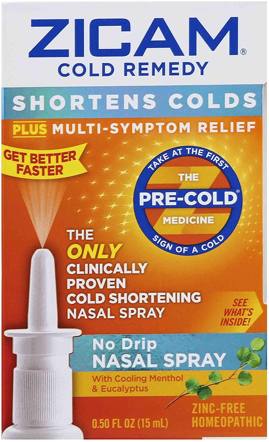Zicam Cold Remedy No Drip Nasal Spray, 0.5 oz., Pack of 2