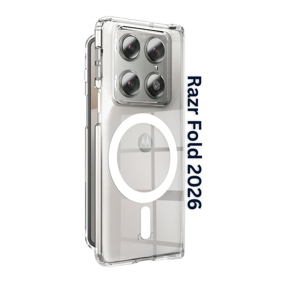 Entronix Magnetic Clear Case Compatible with Moto Razr Fold (2026), Hard Back Cover