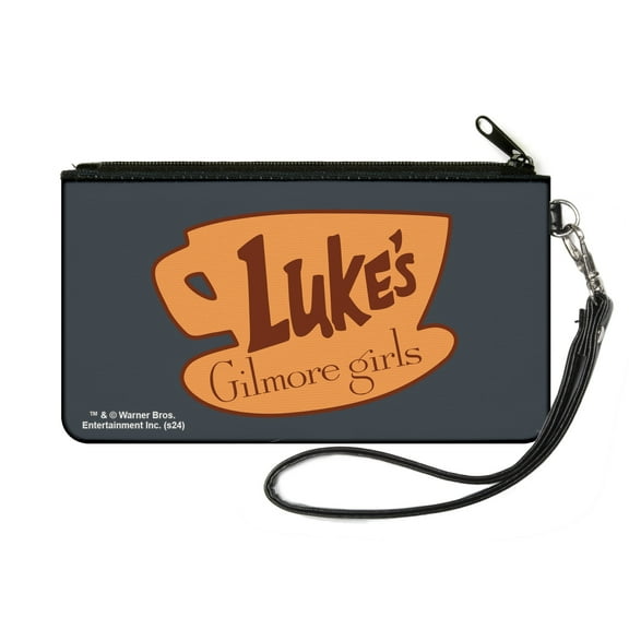 Warner Bros. Entertainment Inc. Wallet, Zip Pouch, Gilmore Girls Lukes Coffee Cup Icon Gray Browns, Canvas