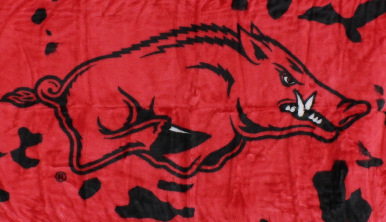 College Covers Arkansas Razorbacks Huge Raschel Throw Blanket, Bedspread, 86" x 63"