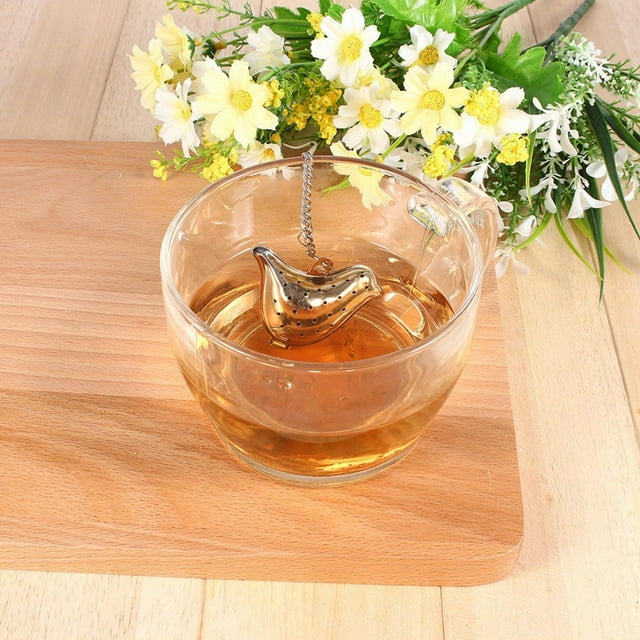Stainless Steel Tea Infuser Bird Chain for Loose Leaf Tea Coffee Soup Seasoning Tea Infuser Coffee Beans Soup Seasoning Friend