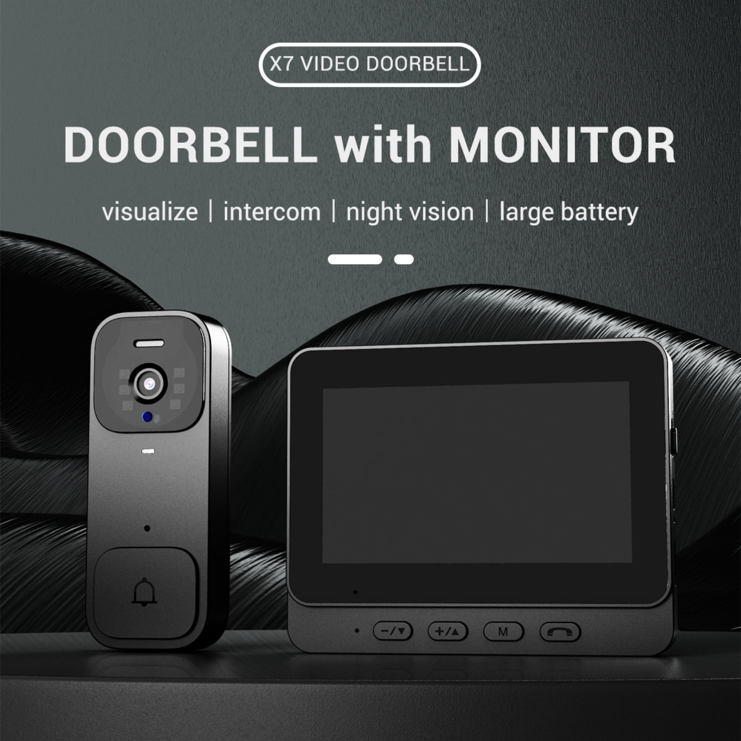 Visual Smart Doorbell with 4.3" Color Display, 300K Camera for home security