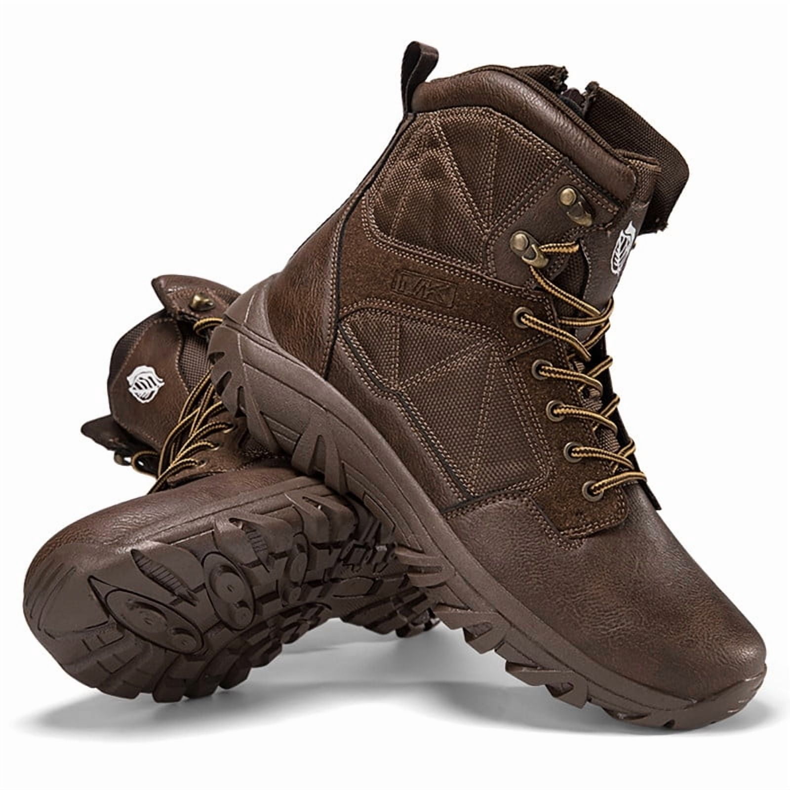 Stepedia Mens Waterproof Ankle-High Hiking Boots Lightweight Outdoor Work Boots for Trekking Trails