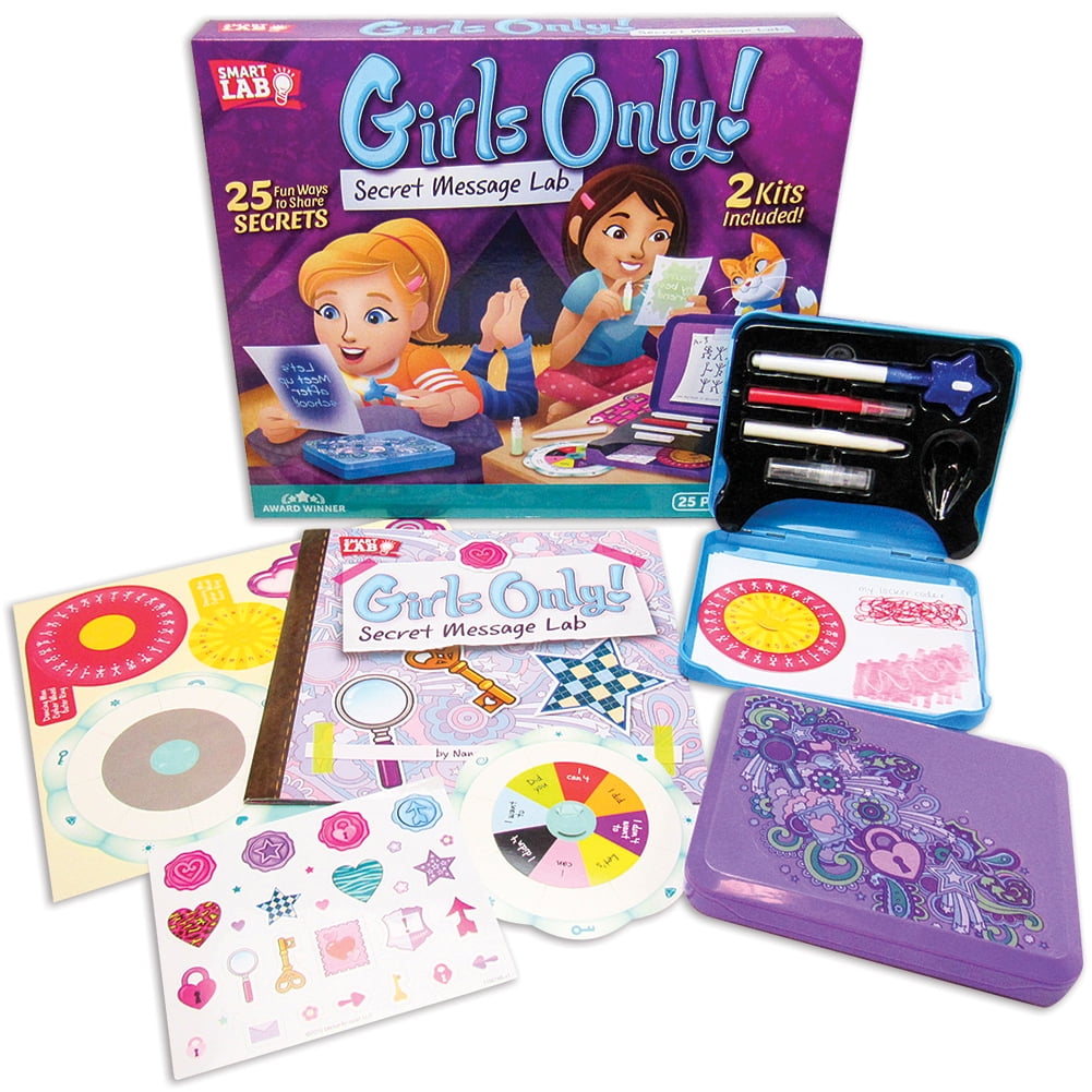 Girls Only Secret Message Lab 25 Piece Kit w/ Pens Markers Crayons