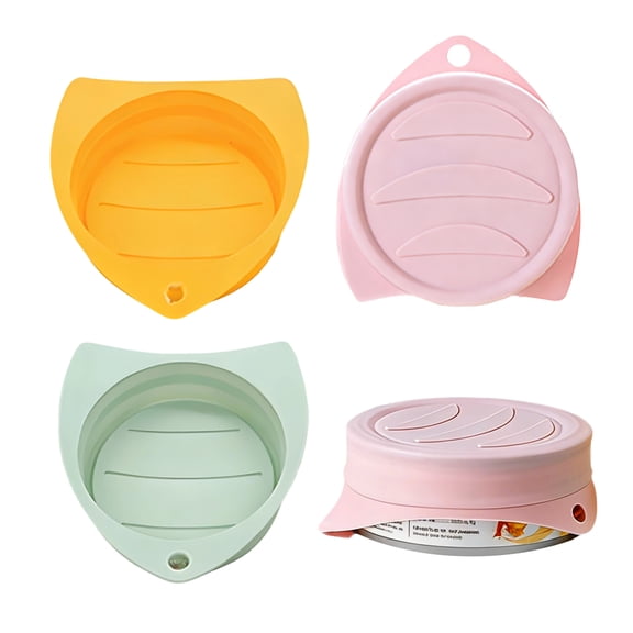BPPEG 3Pcs Airtight Pet Food Can Lids,Flexible Silicone Can Covers for Dog Cat Wet Food,Salmon Dog Food Can Lids,Universal Pet Can Cover Fit Most Standard Size Dog and Cat Food