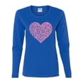thumbnail image 2 of Wild Bobby, Pink Ribbon Heart, Breast Cancer Awareness, Women Graphic Long Sleeve Tee, Royal, Medium, 2 of 5