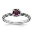 thumbnail image 2 of Auriga Fine Jewelry 925 Sterling Silver Checker-cut Rhodolite Garnet Ring for Women Size 10, 2 of 4